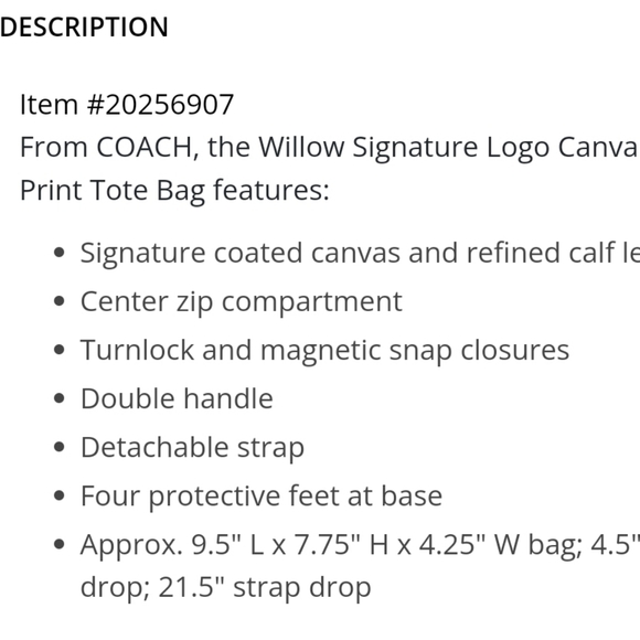 Coach Willow Signature Logo Canvas Floral Print Tote - Picture 5 of 12